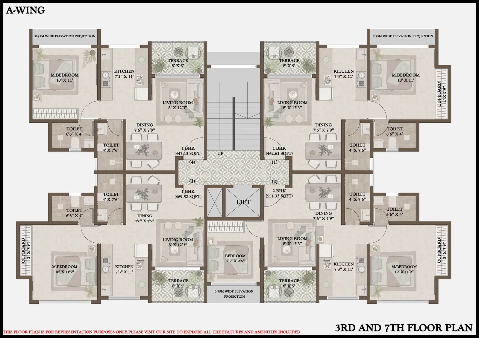 3rd & 7th Floor Plan